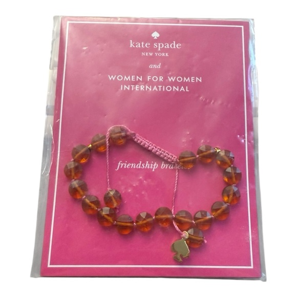 Kate Spade x Women for Women Int. Friendship Bracelet –Orange Glass Beads (NWT) - Picture 1 of 2